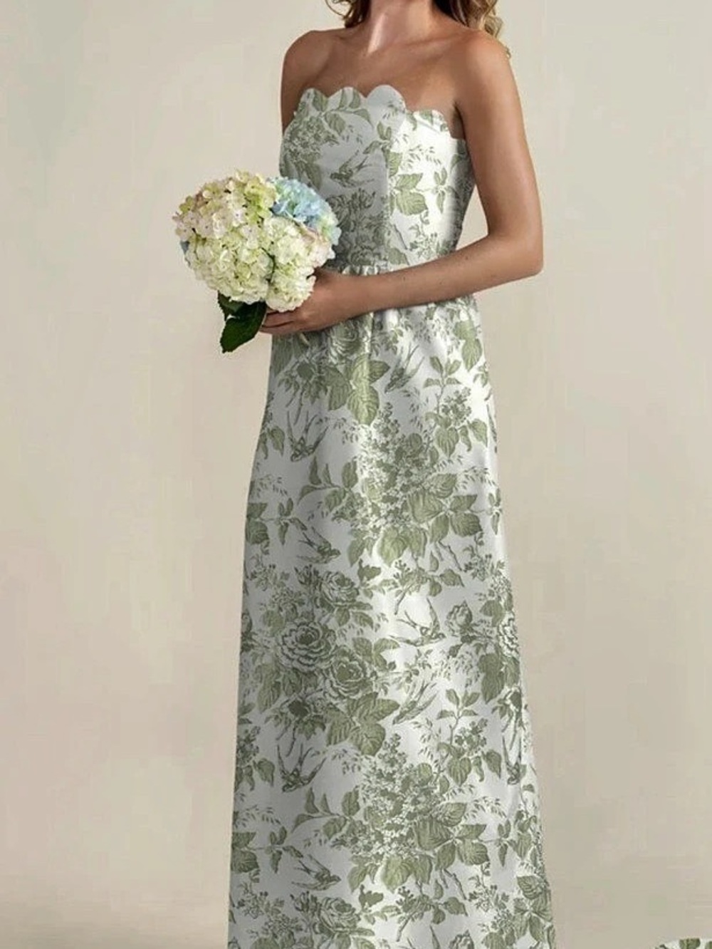LulaKate Hayes Bodice with Gathered Skirt in Garden Flora Garden Flora Strapless